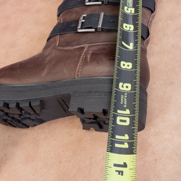 Lucky Brand Wmn Cheviss Brown Leather Zip Moto Ankle Boots 8.5US EUR 39.5 - Picture 6 of 8